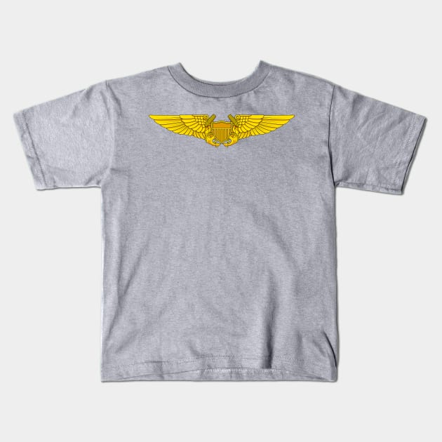 Naval Flight Officer Wings Kids T-Shirt by Sticker Steve